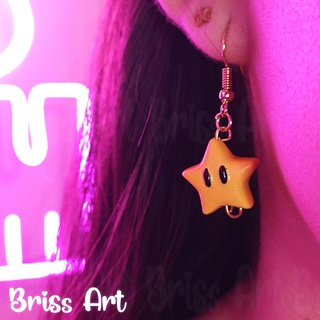 mario bross 3d star earrings bros jewelry cap princess peach crown luigi yoshi egg printing 3d print model - Mito3D