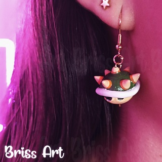 mario bross 3d turtle beaks earrings bros jewelry cap princess peach crown luigi yoshi egg printing 3d print model - Mito3D