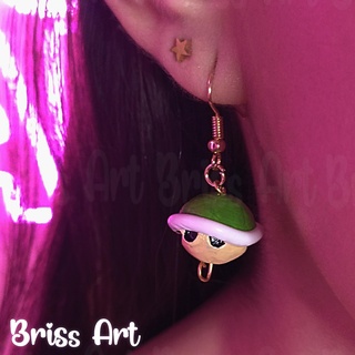 mario bross 3d turtle earrings bros jewelry cap princess peach crown luigi yoshi egg printing 3d print model - Mito3D