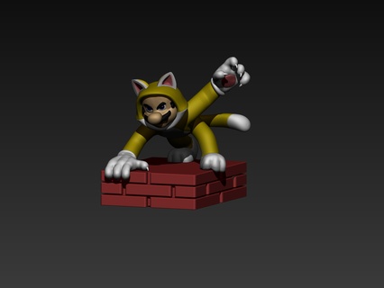 Mario gatto super bros nintendo 3d print model - Mito3D