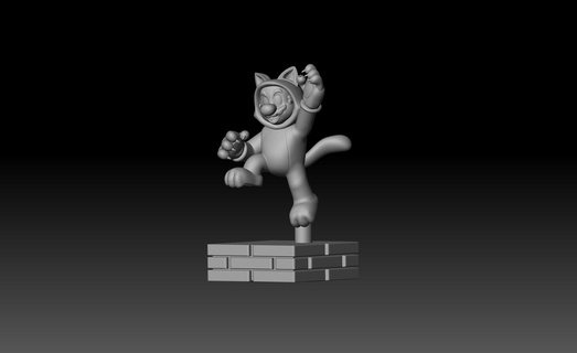 mario cat 1 - super bros nintendo 3d print model - Mito3D