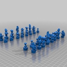 mario xadrez peças luigi pêssego yoshi sapo bowser ferramenta 3d impressão 3d print model - Mito3D