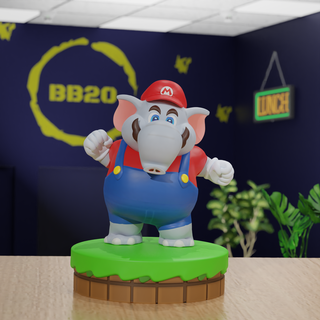 Mario elefante super meraviglie fan art 3d stl gioco bowser pesca luigi 3d print model - Mito3D