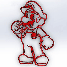 mario giro arte mariobross vermelho Nintendo wii 3d print model - Mito3D