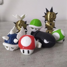 mario game characters canon cactus pokey character 1-up nintendo sculpture art mushroom pool ball carapace 3d print model - Mito3D