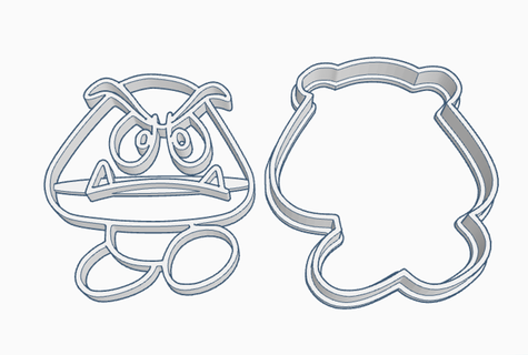 Mario Goomba Cutter Schimmel Kekse 3d print model - Mito3D