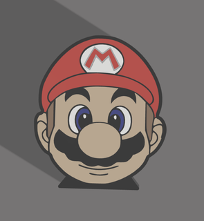 Mario testa lampada litofania illuminazione guidato luce film viso nintendo super Giochi 3d print model - Mito3D