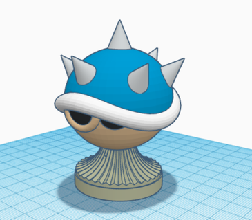mario kart trophée bleu coquille Jeu Luigi pêche yoshi fête nintendo Jeux vidéo double tiret 3d print model - Mito3D