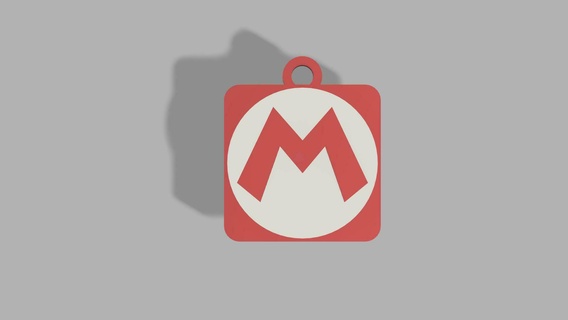 Mario portachiavi logo bros 3d print model - Mito3D