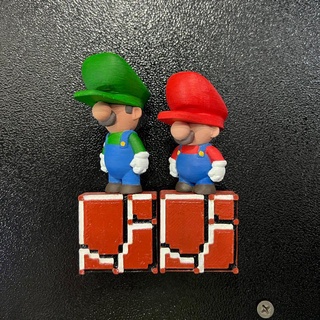 mario Luigi super bros taquiné 3d print model - Mito3D