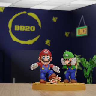 Mario Luigi şok hayran Sanat 3d stl Süper basılı oyuncaklar oyuncak dosya 3d print model - Mito3D