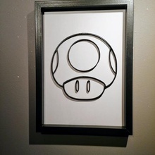 mario mushroom a arte quadro parede 3d cogumelo go-kart, 3d print model - Mito3D