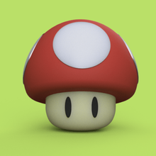 mario mushroom vari bros il fungo figura video giochi nintendo 3d print model - Mito3D