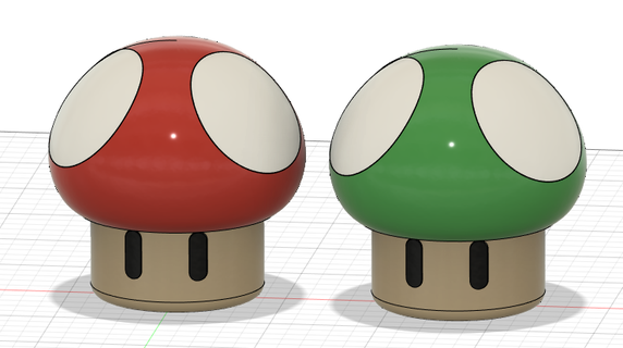 mario mushroom storage box office child video games nintendo 3d print model - Mito3D