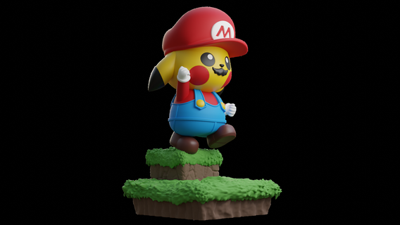 Mario Pikachu figura gioco Pokemon luigi nintendo 3d print model - Mito3D