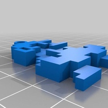 mario pixel keychain 3d print model - Mito3D