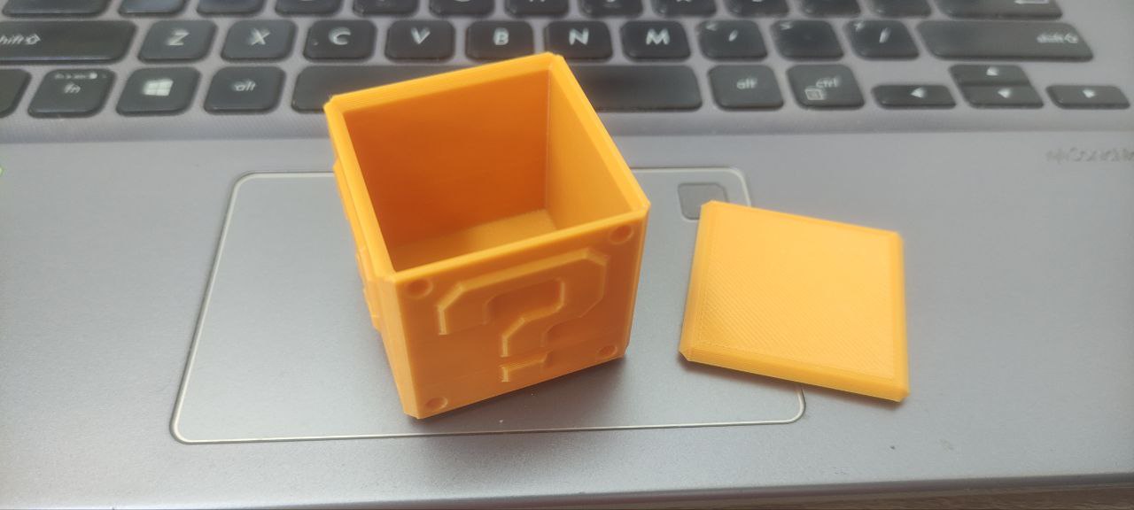 mario question mark box lid block nintendo 3D print model - Mito3D