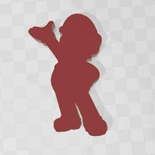 Mario silhouette logo fratelli nintendo 3d print model - Mito3D