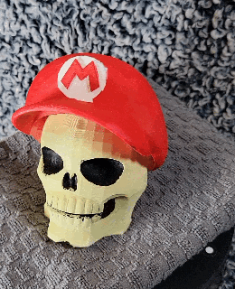 mario crânio arte super irmãos Nintendo jogos Diversão brinquedo 3d print model - Mito3D