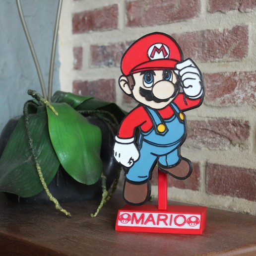 mario stand decoration plate home super nda video games game bros nintendo deco decorations 3D print model - Mito3D