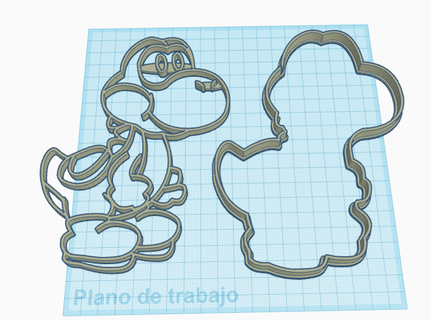 Mario Yoshi v2 Cutter Schimmel Kekse 3d print model - Mito3D
