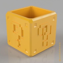 mariobox pencil holder mariobros desk study cube 3d print model - Mito3D