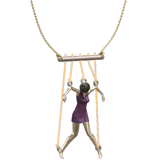 marionnette puppet woman jewelry pendant rope chain panty jewel 3D print model - Mito3D
