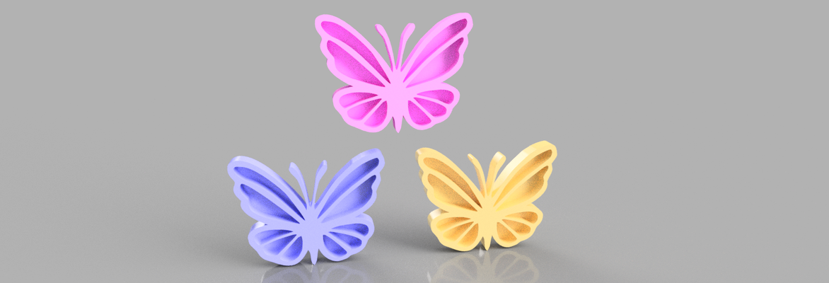 farfalle im nes casa deco hogar magneti 3d print model - Mito3D
