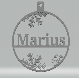 Marius kişiselleştirilmiş önemsiz ev Noel yakmak Noel 3d print model - Mito3D