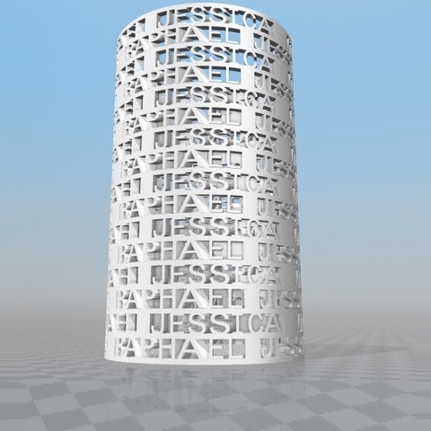 marjorie luis personalizable pencil holder art tower letters pi pencils felts pens office pot 3D print model - Mito3D