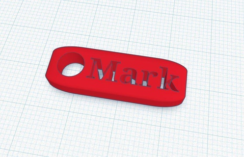 mark keychain fun 3d name 3d print model - Mito3D