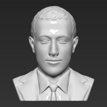 mark zuckerberg, el busto de la impresión en 3d listo obj, stl art nasa steve jobs bezos bill gates escultura miniatura estatuilla celebridad elon musk facebook 3d print model - Mito3D