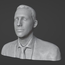 marque Zuckerberg art Facebook loi homme réaliste réel sculpter visage tête Humain artistique 3d print model - Mito3D
