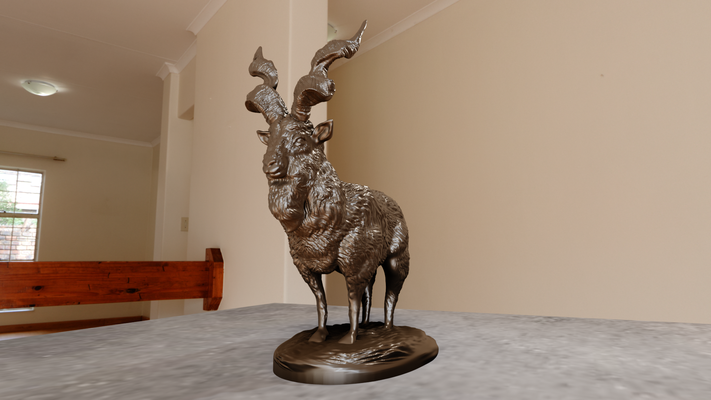 markhor goat body stl statue 3d print file art lamb jungle safari miniature tabletop animals sculpture wall decor 3d print model - Mito3D