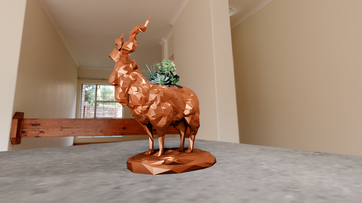 markhor chèvre poly planteur 3d impression fichier stl accueil maison agneau jungle safari miniature table animaux sculpture mur décor 3d print model - Mito3D