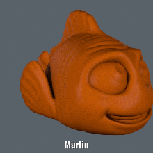 marlin fácil de impressão sem apoio a arte animais dos desenhos animados luifer disney pixar figura finding dory à procura nemo peixe modelo escultura supportless 3d print model - Mito3D