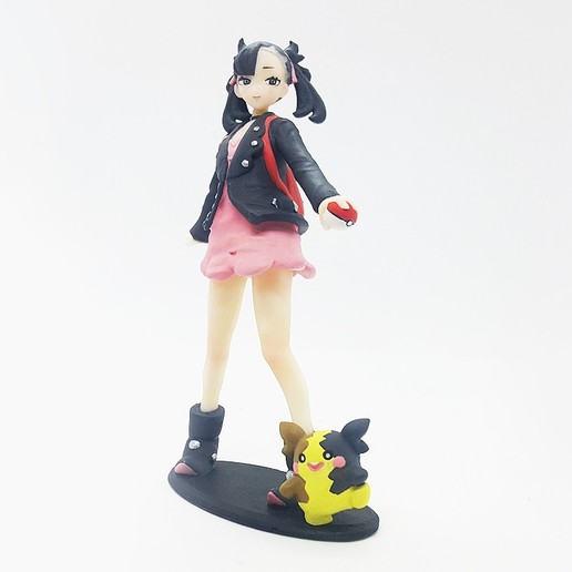 marnie figura impressão treinador de pokemon jogo garota bonito muito feminino pikachu estátua figurine 3D print model - Mito3D