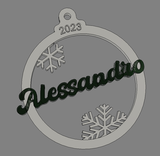 marca sitio versión 2023 two tone Alessandro Navidad decoración Días festivos nombre mesa cena invitado 3d print model - Mito3D