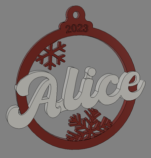 marque place version 2023 two-tone - alice noel decoration holidays first name table dinner guest 3d print model - Mito3D