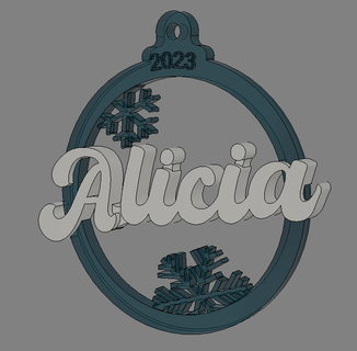 marque place version 2023 two-tone - alicia noel decoration holidays first name table dinner guest 3d print model - Mito3D