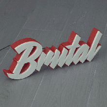 marquee brutal led art poster light strip letters neon 3d print model - Mito3D