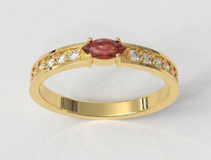 Marquise gemme bague bijoux anneaux or paulorani branché mode classique argent mariage engagement classe 3d print model - Mito3D