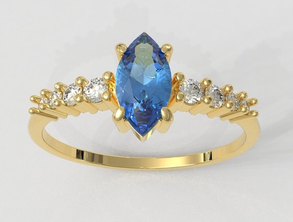 marquesa piedra preciosa anillo joyería joya anillos oro paulorani moda moderno plata tradicional diseño diamante 3d print model - Mito3D