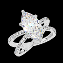 marquise ring jewelry ladies stl 3d print model - Mito3D