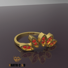 marquise do anel jóias anéis o engajamento folhas pétalas subiu indiana eua de prata ouro em forma gemas 3d print model - Mito3D