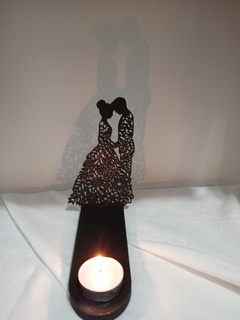 sposato coppia candela titolare supporto bastone amore cuore marie donna spose uomo nozze porta candele proiezione ombra 3d print model - Mito3D