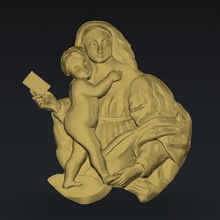 marry virgin her baby art 3d print model - Mito3D
