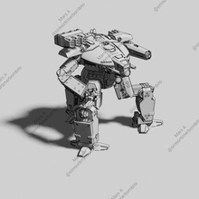 mars game mecha 6mm scifi space wargame mech american superheavy battletech robot toy 3d print model - Mito3D