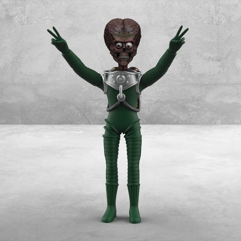 marte attacchi alieni art le creature spazio monster verde uomo 3D print model - Mito3D