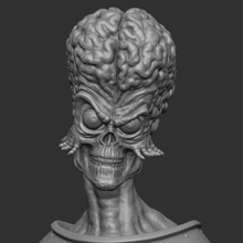 mars attacks bust art sculpture statue attack space toy miniatures figurines character alien 3d print model - Mito3D